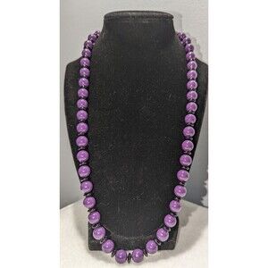 Purple and Black Beaded Necklace